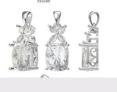 Sterling Silver Semi Mount Pendant Setting Cushion CU 12X10mm - Syzjewelry